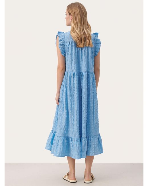Part Two Blue Gimalina Sleeveless Ruffles Midi Dress