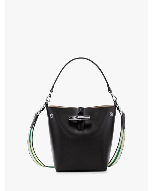Longchamp Black Roseau Small Bucket Bag