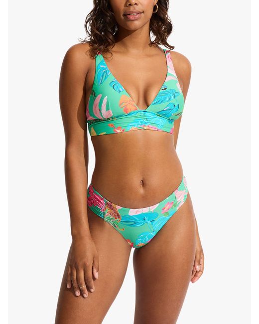 Seafolly Blue Tropica Bikini Top