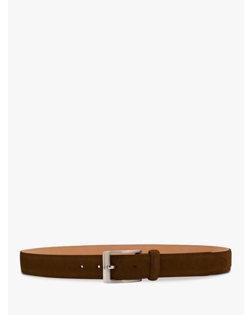 Loake White William Suede Leather Belt for men