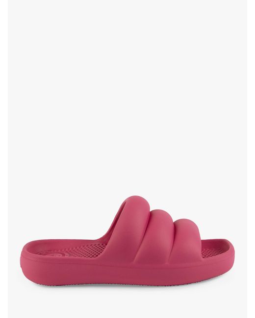 Totes Pink Puffy Slider Sandals