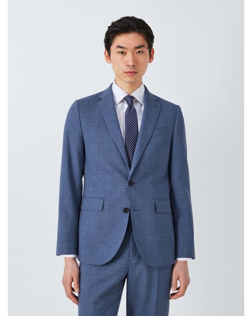 John Lewis Blue Warwick Regular Fit Wool Suit Jacket for men