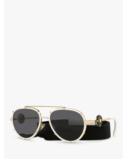 Versace Black Ve2232 Aviator Sunglasses