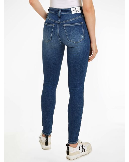 Calvin Klein Blue Cotton Blend Skinny Jeans