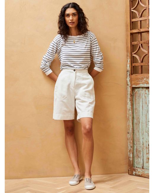 Brora Natural Cotton Linen Blend Shorts