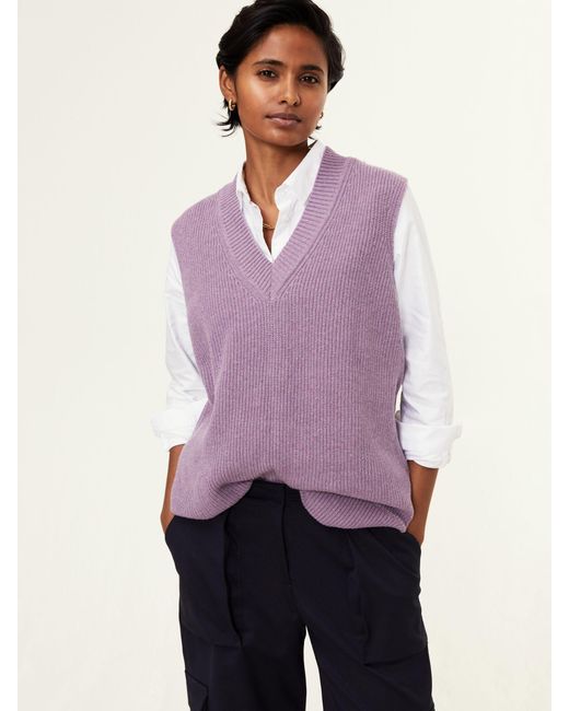 Baukjen Purple Katalina Oversized Recycled Wool Knitted Vest