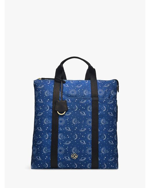 Radley Blue Cosmic Dog Medium Zip Top Backpack