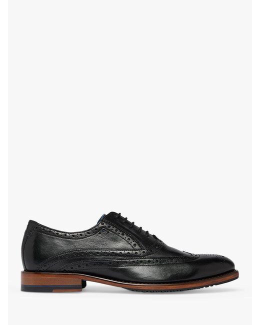 Oliver Sweeney Black Ledwell Leather Oxford Wing Tip Brogue for men