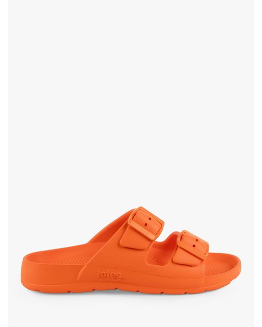 Totes Orange Solbounce Adjustable Buckle Slide Sandals