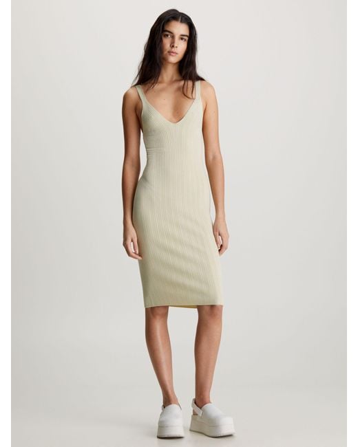 Calvin Klein White Knitted Jumper Dress