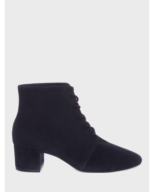 Hobbs Blue Hetty Lace Up Suede Ankle Boots