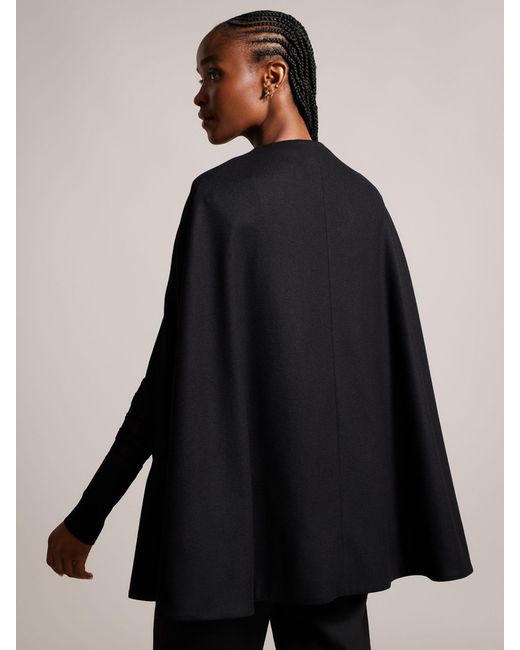 Ted Baker Black Valariy Wool And Cashmere Blend Cape