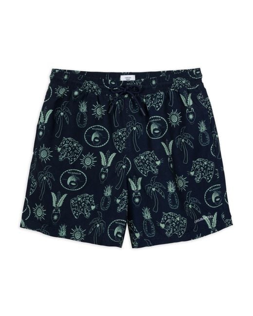 Chelsea Peers Blue Tropical Holiday Print Swim Shorts for men