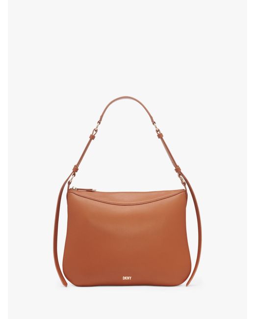 DKNY Brown Gramercy Medium Leather Hobo Bag