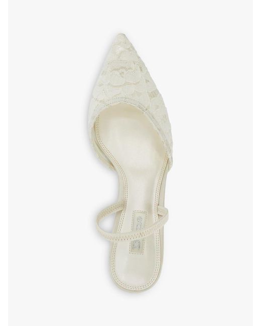 Dune White Compassion Bridal Lace Slingback Court Shoes