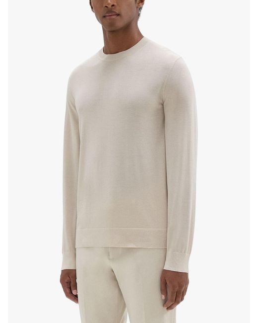 Theory Natural Wool Blend Crew Neck Jumper for men