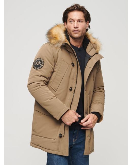 Mens hooded coat with fur cheap