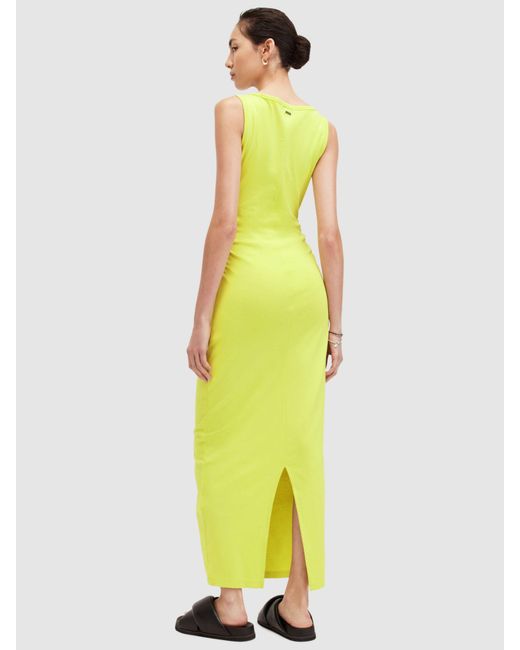 AllSaints Yellow Katarina Sleeveless Organic Cotton Maxi Dress