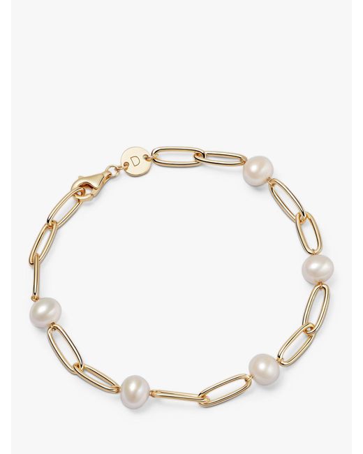 Daisy London Metallic Shrimps Pearl Link Bracelet