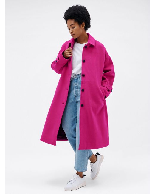 Banana republic pink wool best sale coat