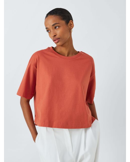 John Lewis Red Relaxed Organic Cotton Top