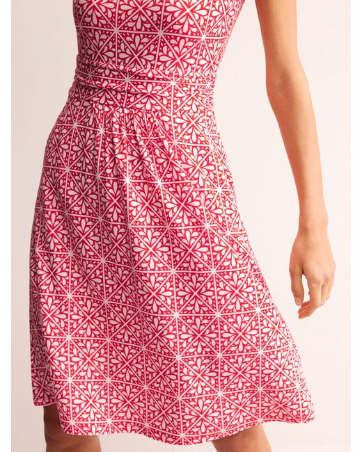Boden Pink Amelie Floral Jersey Dress