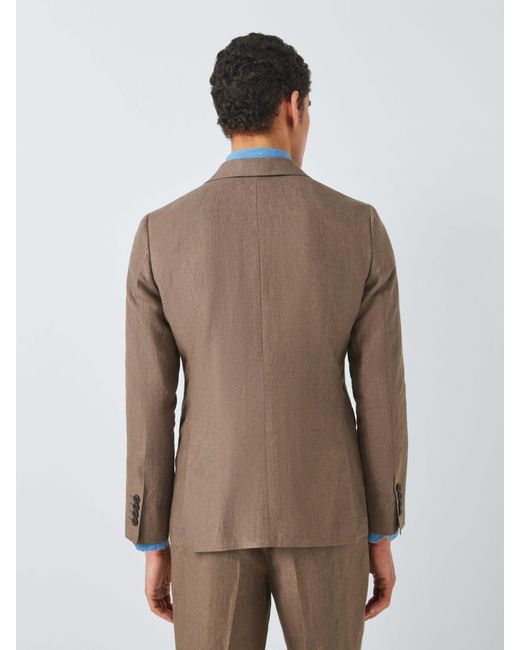 John Lewis Brown Cambridge Linen Single Breasted Regular Fit Suit Jacket for men