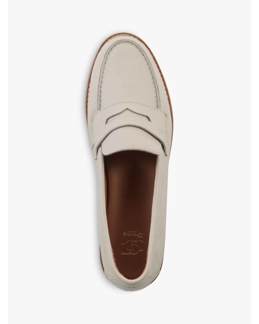 Dune White Ginelli Leather Penny Loafers