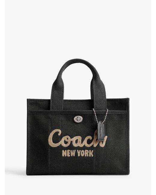 COACH Black Cargo 34 Logo-embroidered Detachable-strap Canvas Tote Bag