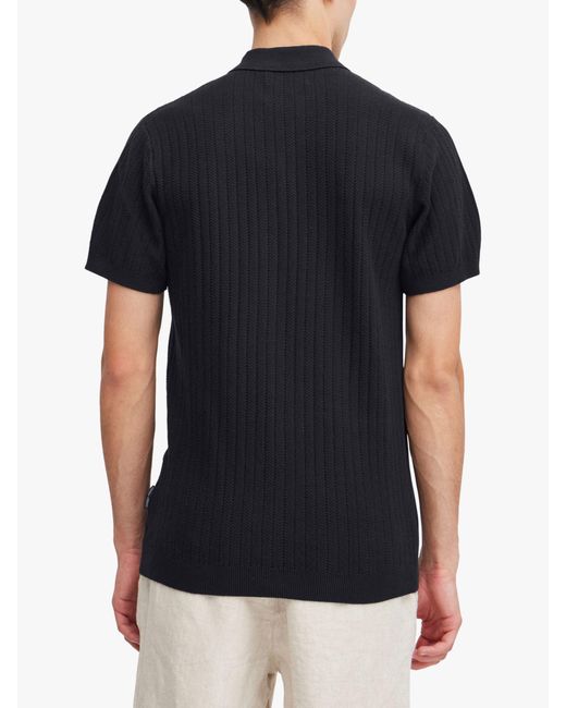 Casual Friday Black Karl Short Sleeve Knitted Polo Shirt for men