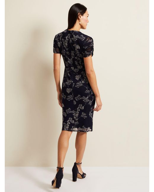 Phase Eight Blue Remi Floral Mesh Dress