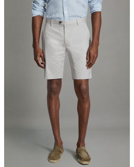 Reiss Gray Wicket Casual Chino Shorts for men
