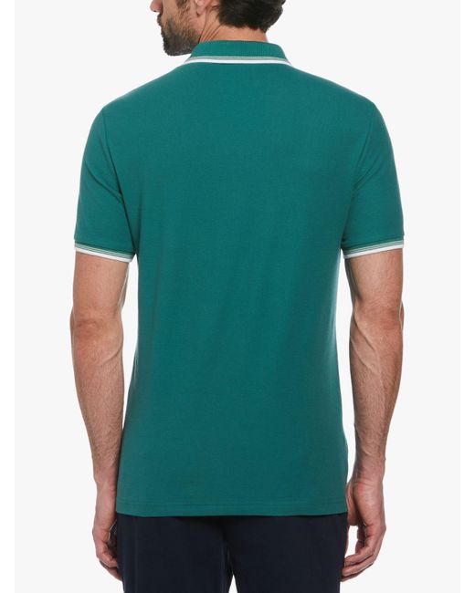 Original Penguin Green Short Sleeve Tipped Pique Polo Shirt for men