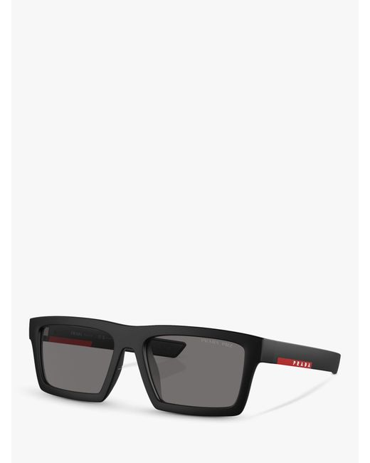Prada Gray Ps 02zs Rectangular Polarised Sunglasses for men