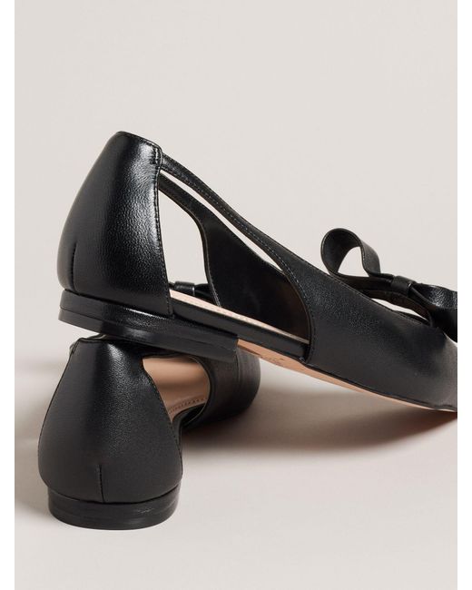 Ted Baker Black Marlini Bow Cut Out Detail Ballerina Flats
