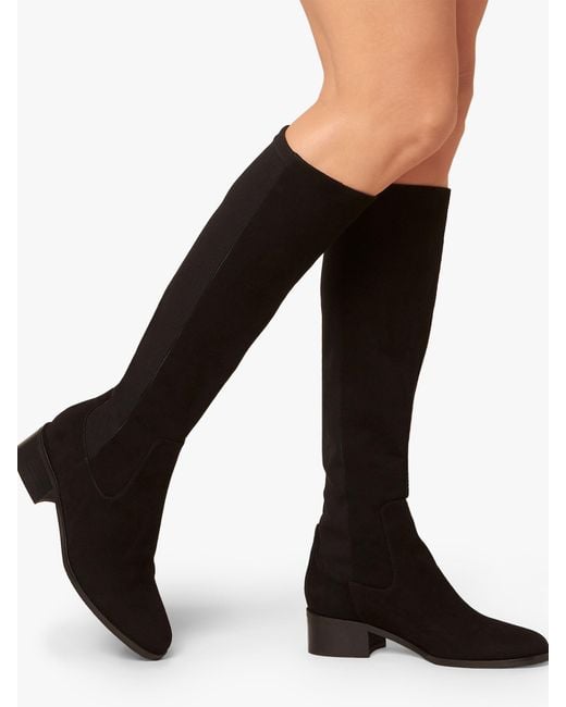 L.K.Bennett Leather Bella Knee High Sock Boots in Black Suede (Black ...