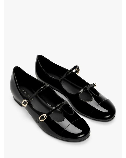 Charles & Keith Black Double Strap Mary Janes