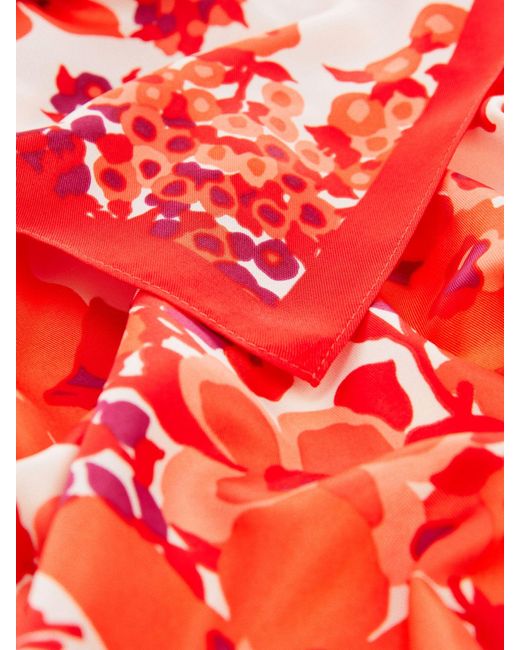 Mango Red Cora Floral Scarf