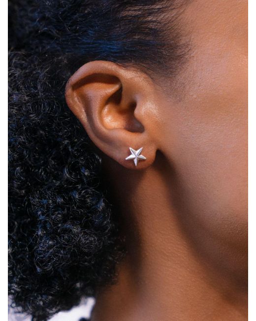 Ralph Lauren White Lauren Star Stud Earrings