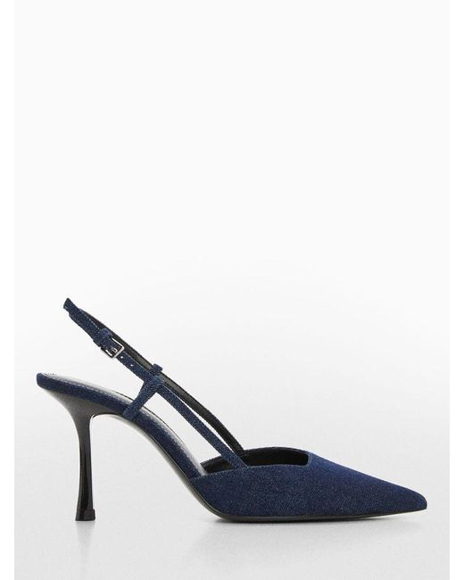 Mango Blue Loande Pointed Court Shoes