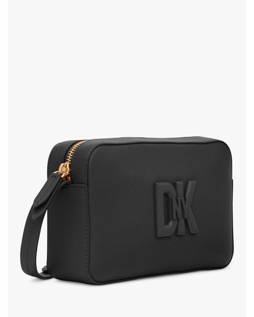 DKNY Black Seventh Avenue Leather Camera Cross Body Bag