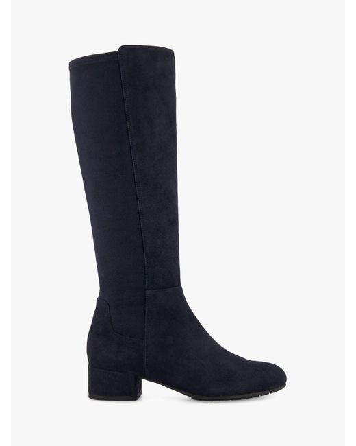 Dune Blue Tayla Suede Knee High Boots