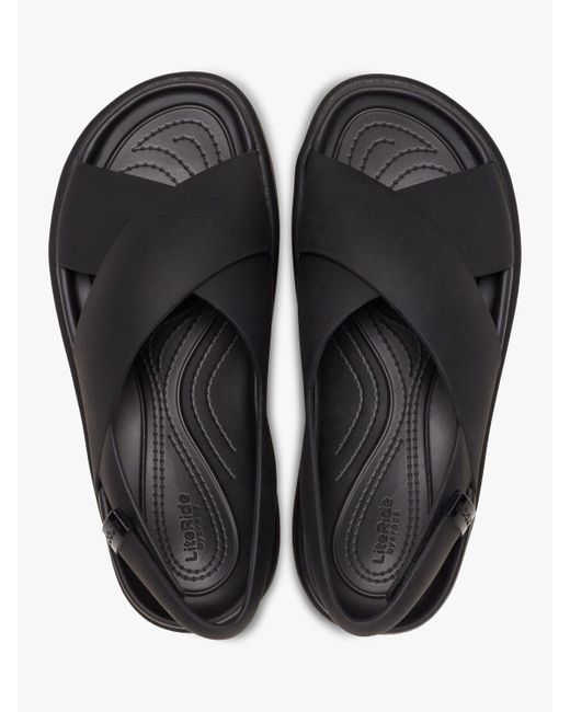 CROCSTM Black Brooklyn Luxe X-strap Sandals