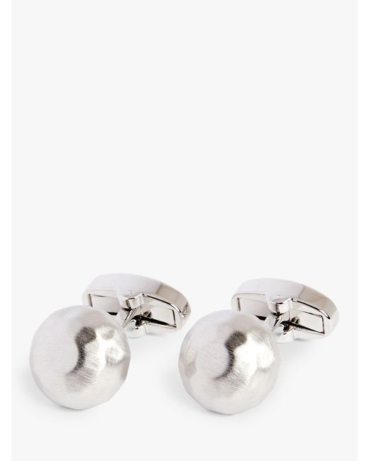 Moss Bros Natural Brushed Dome Cufflinks for men