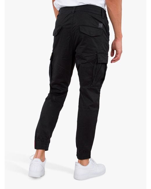 Alpha Industries Black Airman Cargo Trousers for men
