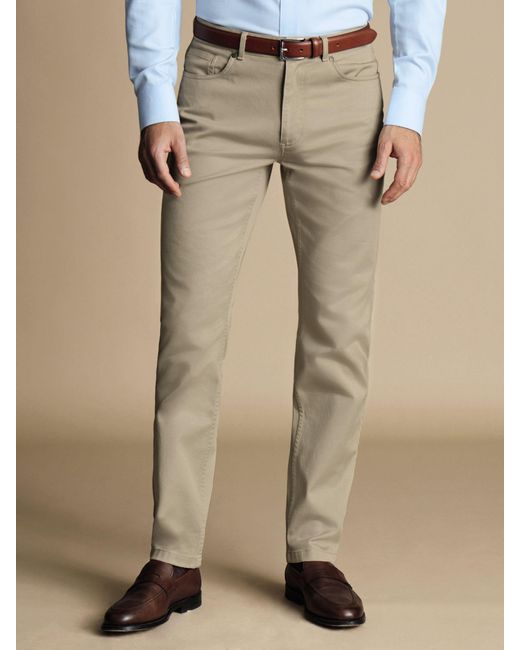 Charles Tyrwhitt Natural Twill 5 Pocket Slim Fit Jeans for men