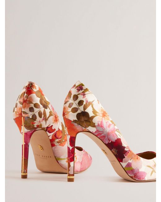 Ted Baker Pink Carai Floral High Heel Court Shoes