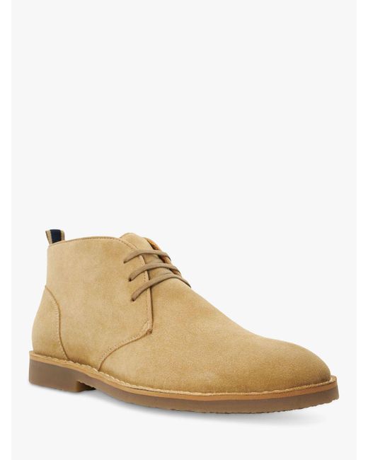 Dune Natural Cashed Suede Lace Up Chukka Boots for men