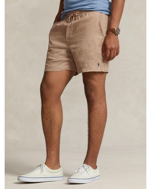 Ralph Lauren Natural Polo Prepseter Linen Shorts for men
