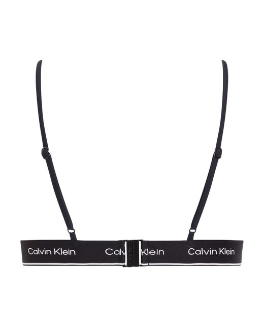 Calvin Klein Blue Logo Triangle Swim Top